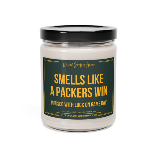 Smells Like A Packers Win Candle, Unique Gift Idea, Football Candle, NFL Fan Gift, Sport Themed Candle, Green Bay Packers Decor