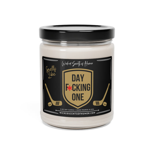 Smells Like Day Fucking One Candle, Unique Gift Idea, Vegas Knights Candle, NHL Gift Candle, Game Day Decor, William Karlsson Speech MVP