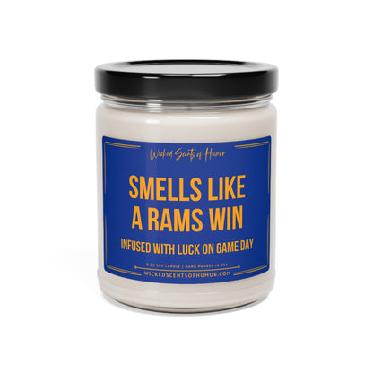 Smells Like A Rams Win Candle, Unique Gift Idea, Los Angeles Rams Gift Candle, NFL Rams Candle, Game Day Decor, Sport Themed Candle