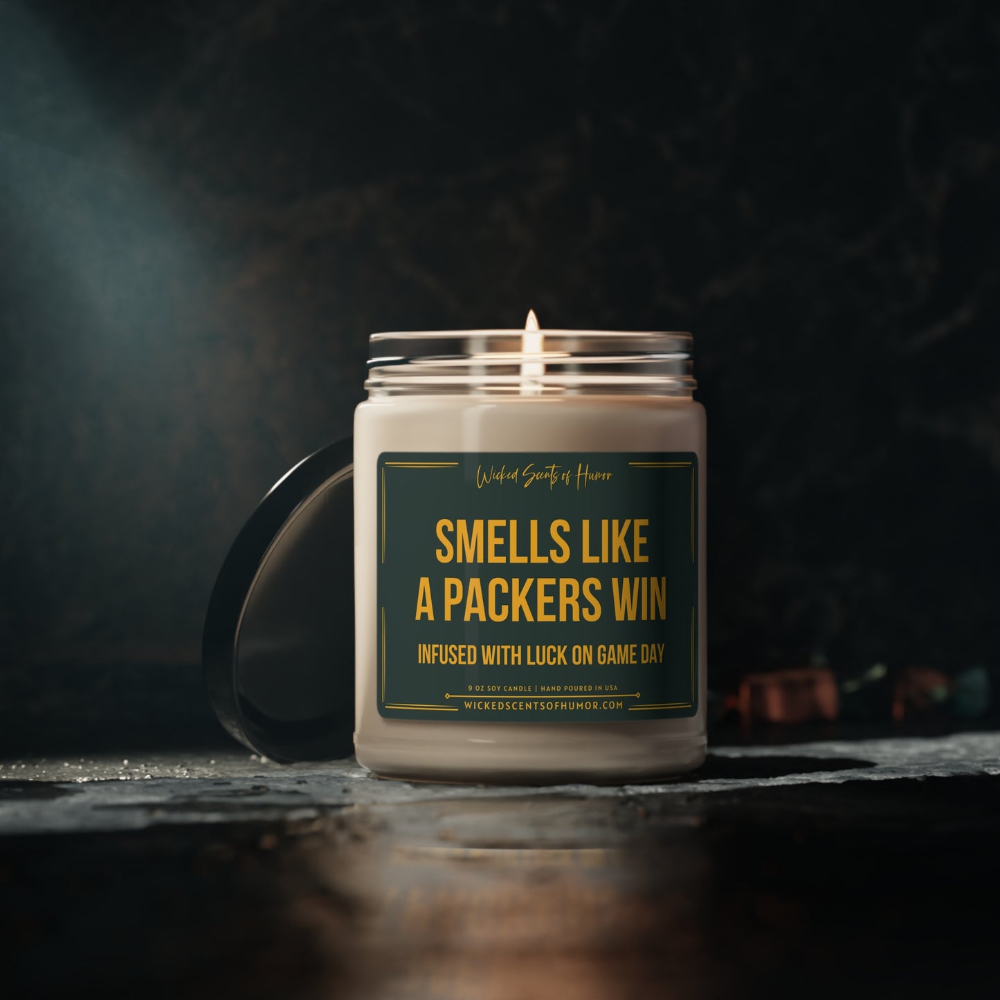 Smells Like A Packers Win Candle, Unique Gift Idea, Football Candle, NFL Fan Gift, Sport Themed Candle, Green Bay Packers Decor