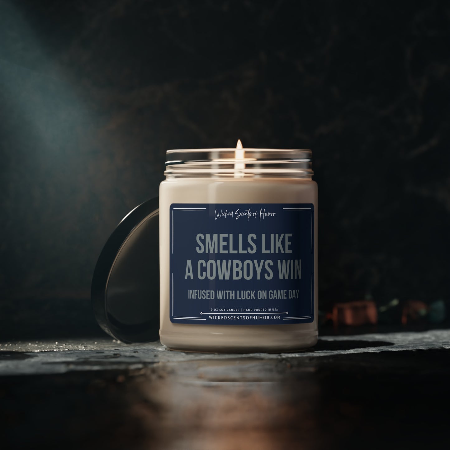 Smells Like A Cowboys Win Candle, Unique Gift Idea, Football Candle, NFL Fan Gift, Game Day Decor, Sport Themed Candle, Dallas Cowboy