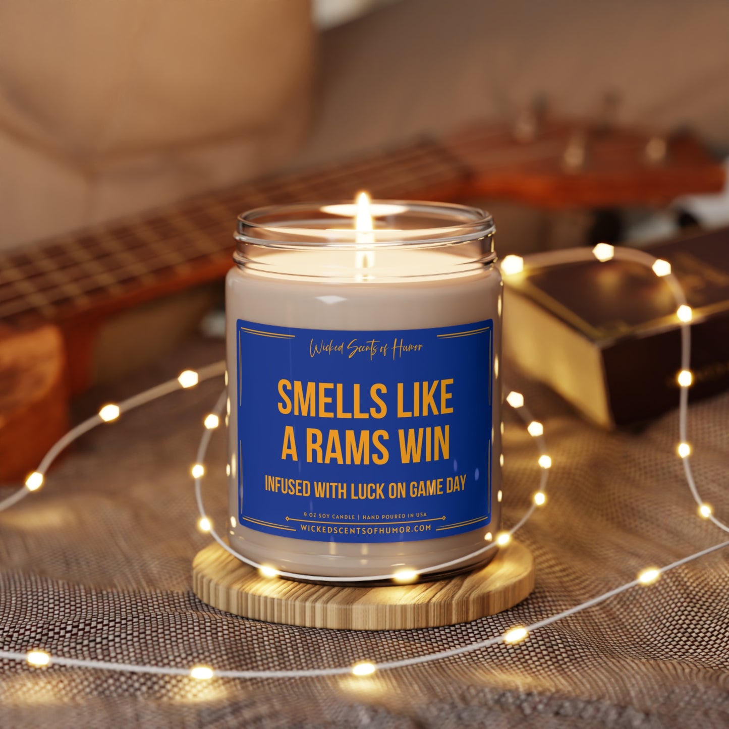 Smells Like A Rams Win Candle, Unique Gift Idea, Los Angeles Rams Gift Candle, NFL Rams Candle, Game Day Decor, Sport Themed Candle