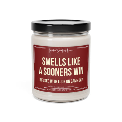 Smells Like Sooners Win Candle, Unique Gift Idea, Oklahoma Sooners Candle, Oklahoma Gift Candle, Game Day Decor, College Spo