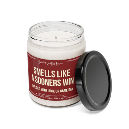 Smells Like Sooners Win Candle, Unique Gift Idea, Oklahoma Sooners Candle, Oklahoma Gift Candle, Game Day Decor, College Spo