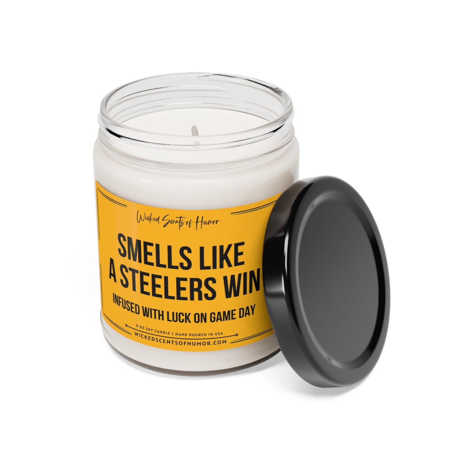 Smells Like A Steelers Win Candle, Unique Gift Idea, Pittsburgh Steelers Candle, NFL Gift Candle, Game Day Decor, Sport Themed Candle