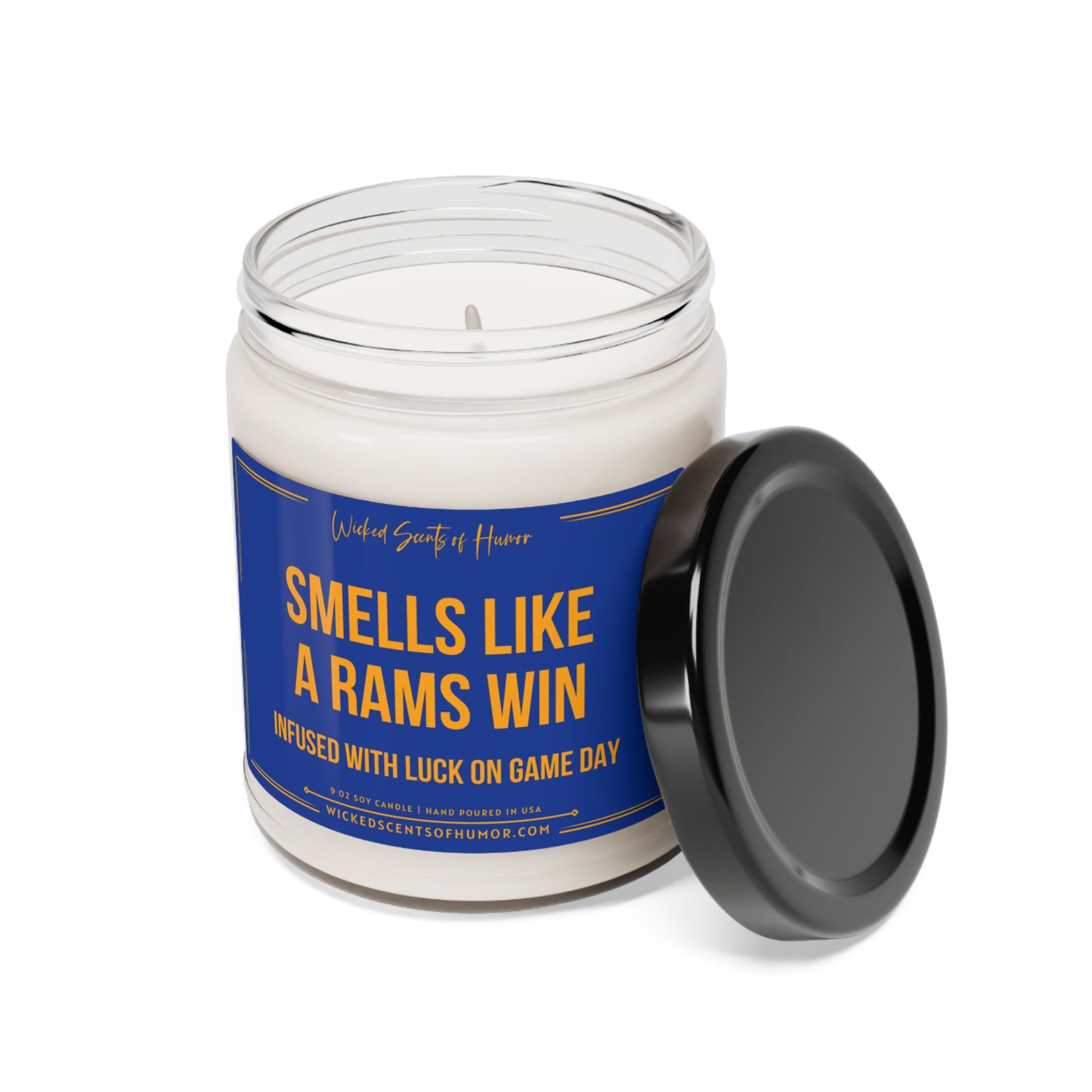 Smells Like A Rams Win Candle, Unique Gift Idea, Los Angeles Rams Gift Candle, NFL Rams Candle, Game Day Decor, Sport Themed Candle