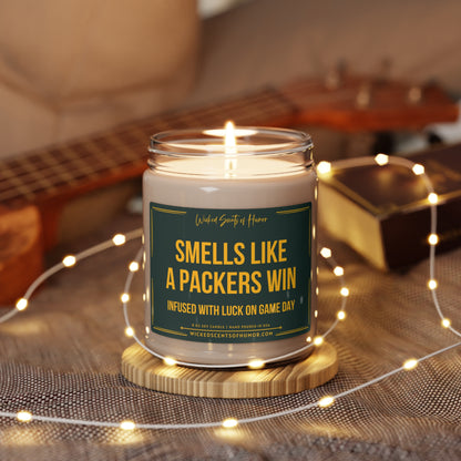 Smells Like A Packers Win Candle, Unique Gift Idea, Football Candle, NFL Fan Gift, Sport Themed Candle, Green Bay Packers Decor