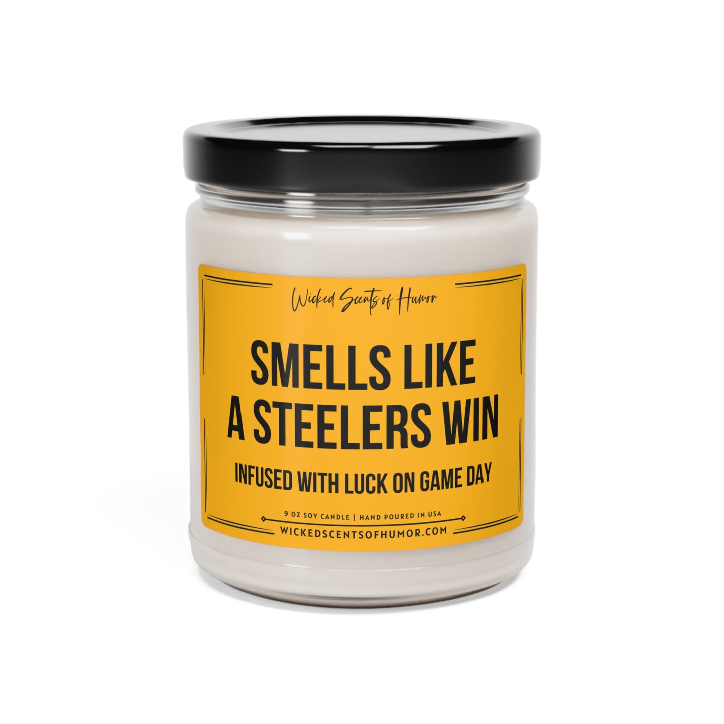 Smells Like A Steelers Win Candle, Unique Gift Idea, Pittsburgh Steelers Candle, NFL Gift Candle, Game Day Decor, Sport Themed Candle