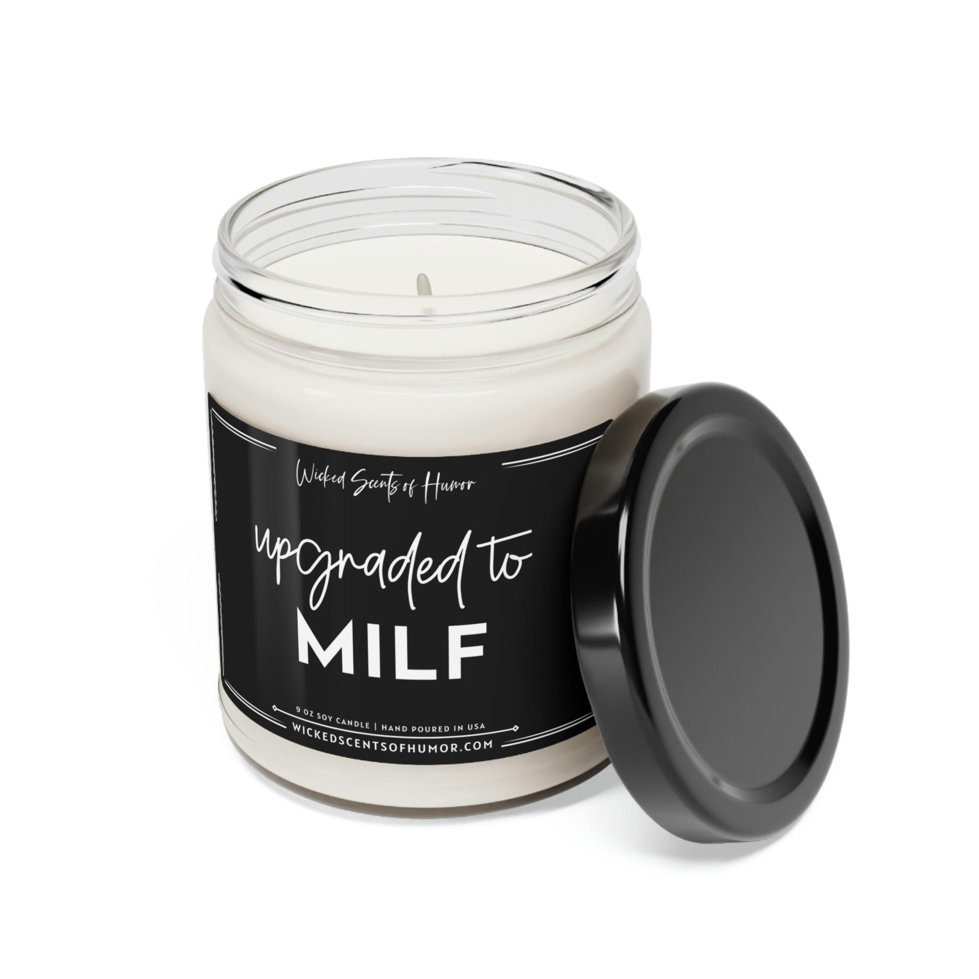 Upgraded to MILF Soy Candle, New Mom Gift, Pregnancy Gift, Baby Shower –  Wicked Scents of Humor