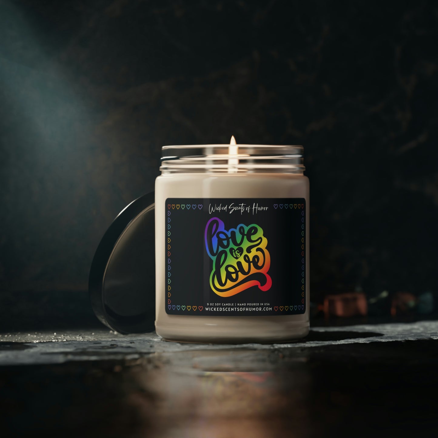 Love is Love Candle, Gay Pride Month, LGBTQIA Support, Funny Gay Pride Gift, LGBTQ+ Owned Shop, Gay Gift 9oz Natural Soy Candle