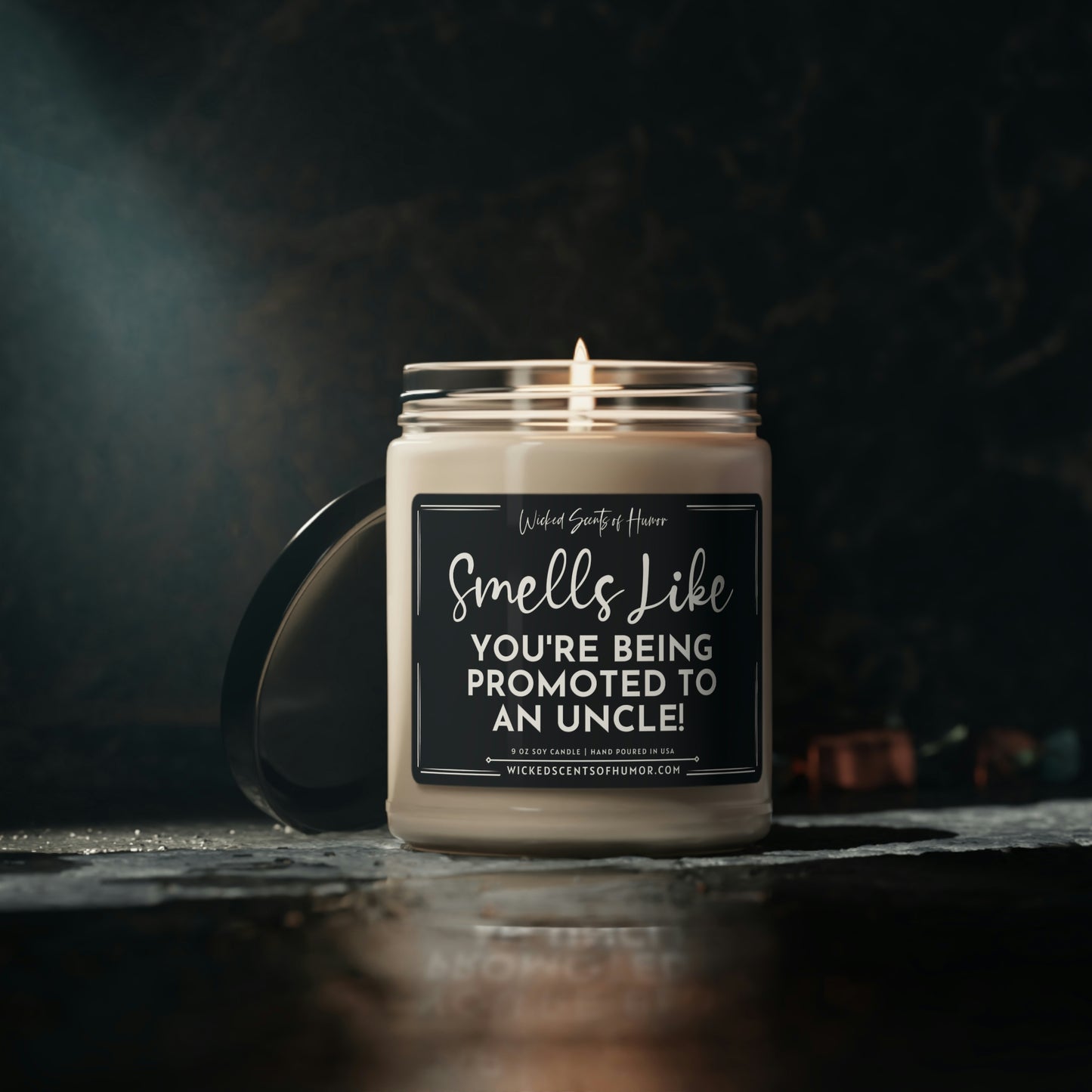 Smells Like You're Gonna Be An Uncle Pregnancy Announcement Gift, Promoted to Uncle, Eco-Friendly All Natural Soy Candle 9oz