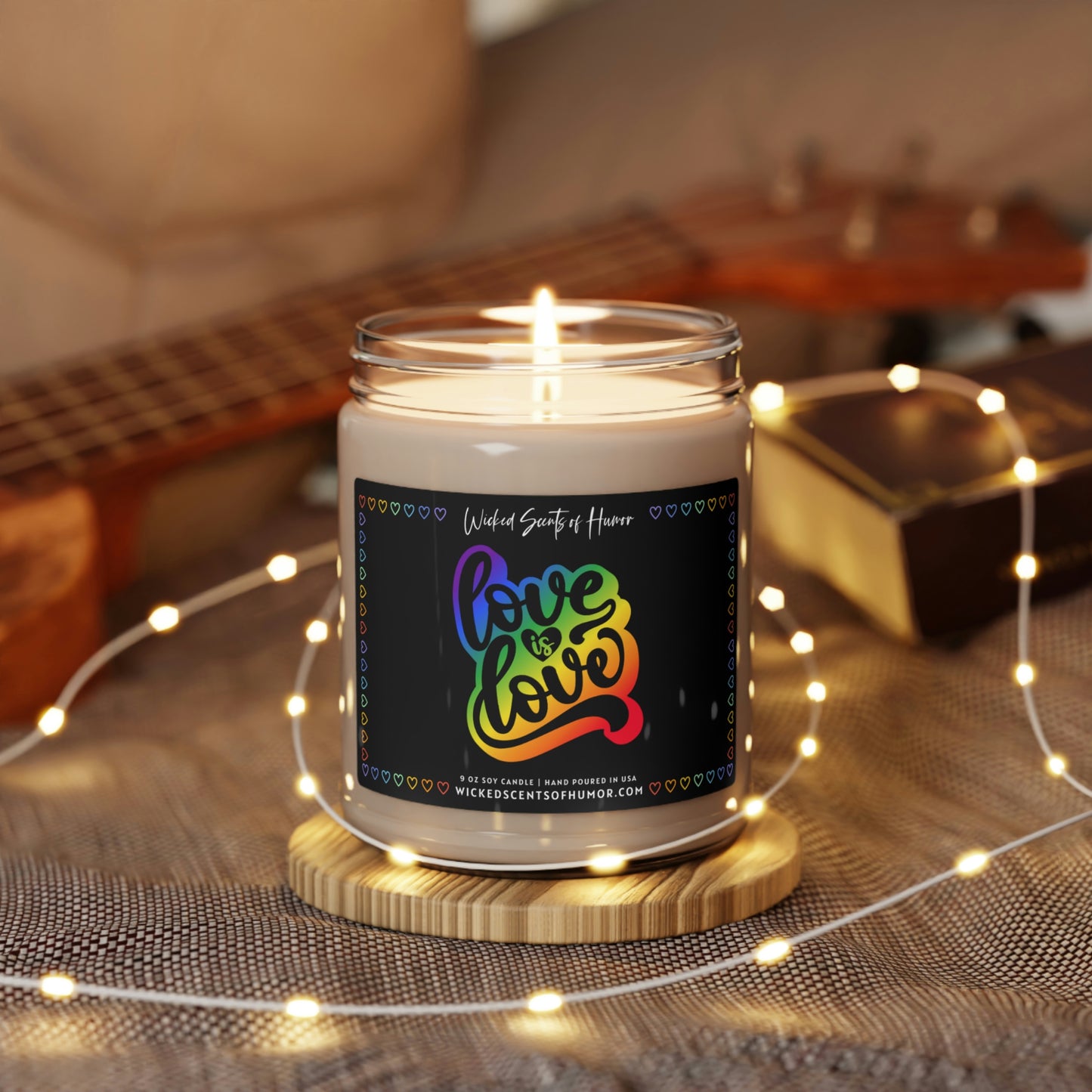 Love is Love Candle, Gay Pride Month, LGBTQIA Support, Funny Gay Pride Gift, LGBTQ+ Owned Shop, Gay Gift 9oz Natural Soy Candle