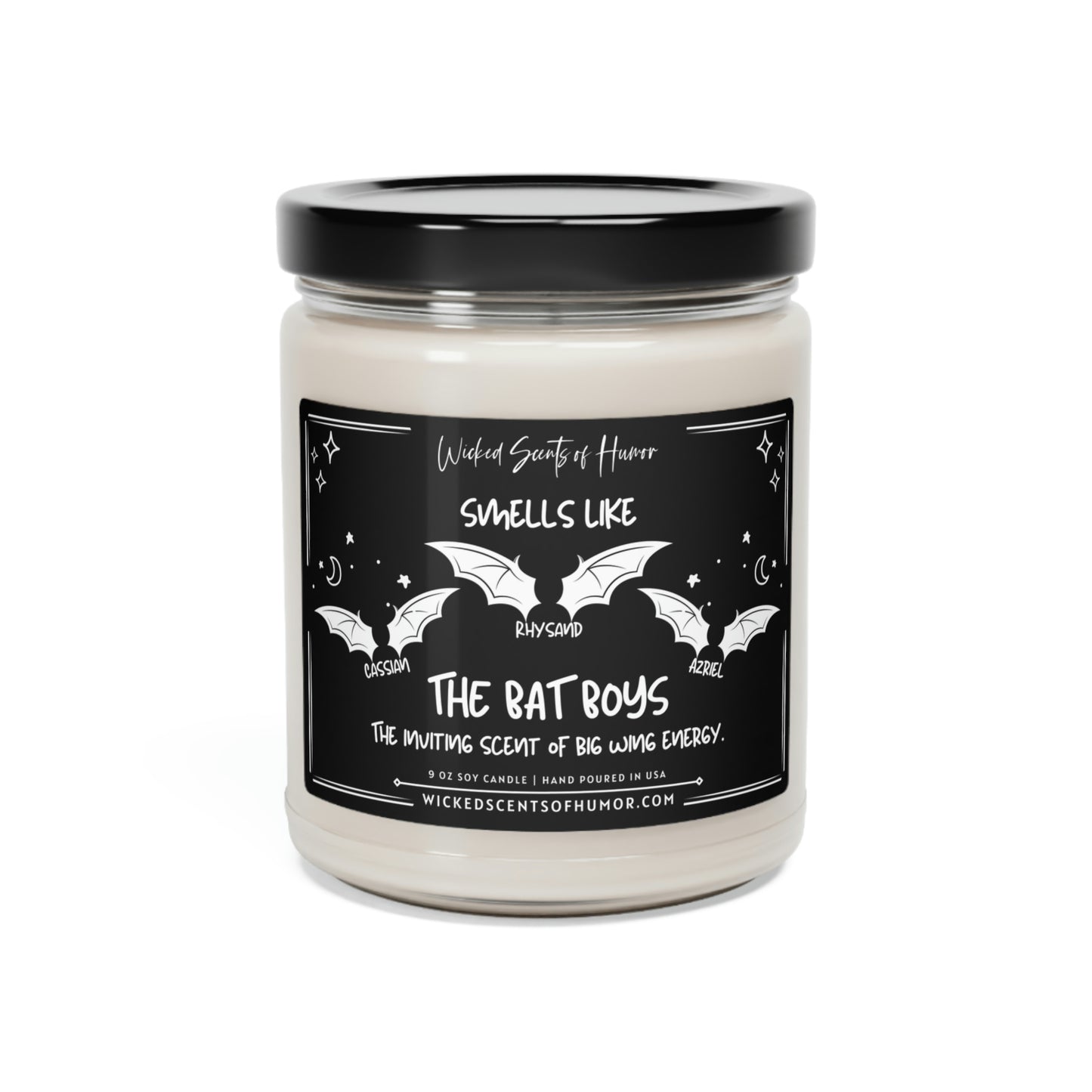 Bat Boys Acotar Candle, Acotar Merch, Rhysand Azriel Cassian, Velaris Candle, ACOMAF, Book Lover Candle, Literary Candle, 9oz Soy Candle