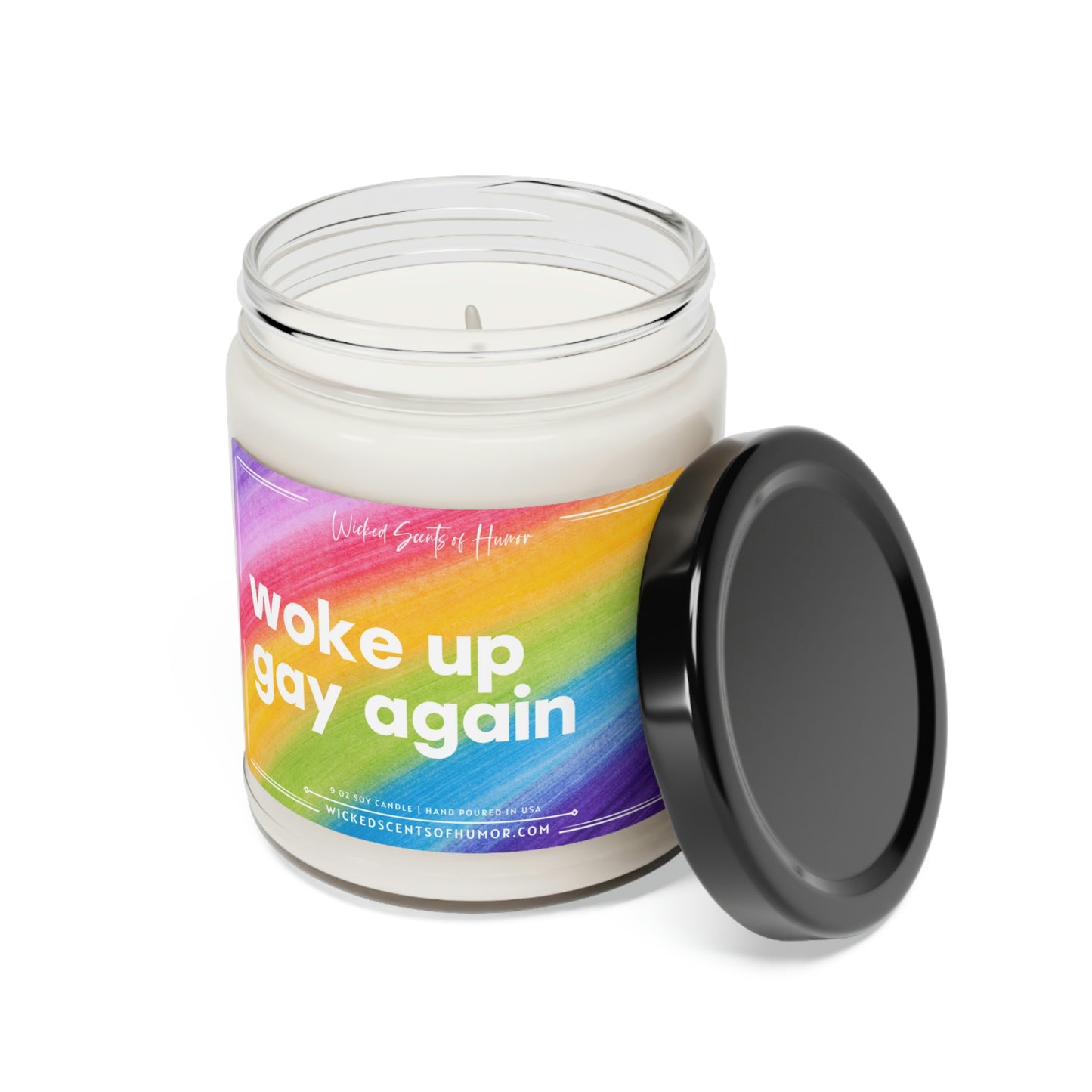 Woke Up Gay Again Candle, Gay Pride Month, LGBTQIA Support, Funny Gay Pride Gift, LGBTQ+ Owned Shop, Gay Gift 9oz Natural Soy Candle