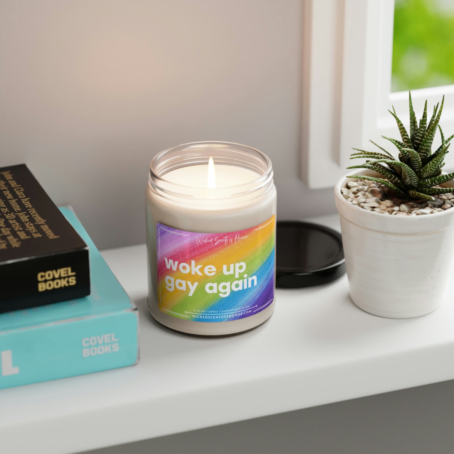 Woke Up Gay Again Candle, Gay Pride Month, LGBTQIA Support, Funny Gay Pride Gift, LGBTQ+ Owned Shop, Gay Gift 9oz Natural Soy Candle