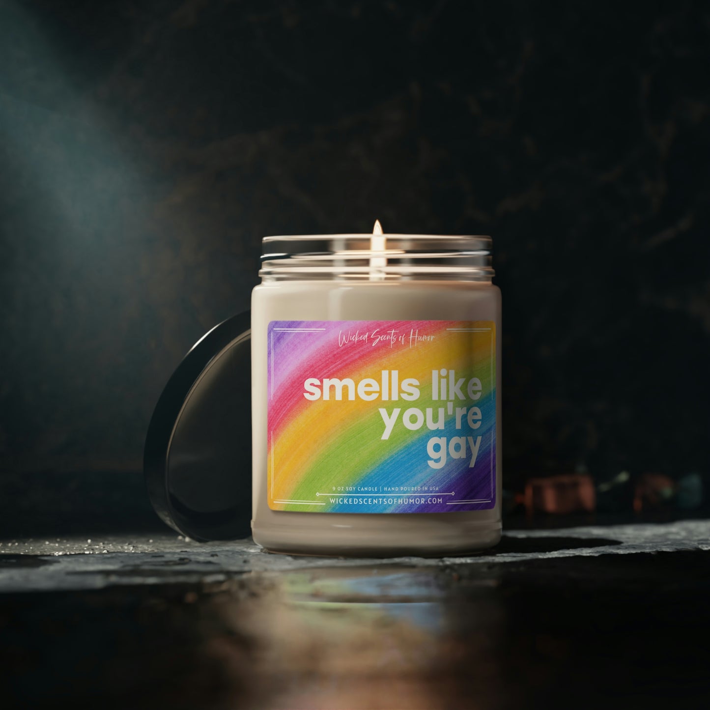 Smells Like You're Gay Candle, Gay Pride Month, LGBTQIA Support, Funny Gay Pride Gift, LGBTQ+ Owned Shop, Gay Gift 9oz Natural Soy